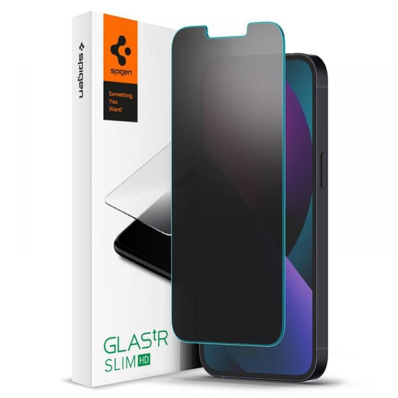 Tempered Glass Full Face Privacy Spigen Glas.tR Slim HD Apple iPhone 13/ 13 Pro/ 14/ 16e (1 τεμ.)