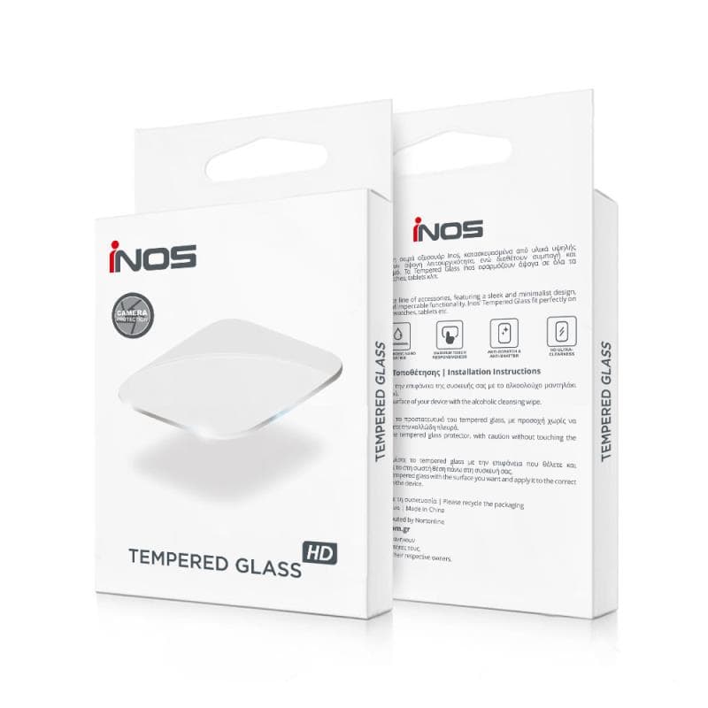 Tempered Glass Rings inos για Τζαμάκι Κάμερας Apple iPhone 14 Pro/ 14 Pro Max Μαύρο (1 σετ/ 3 τεμ.)