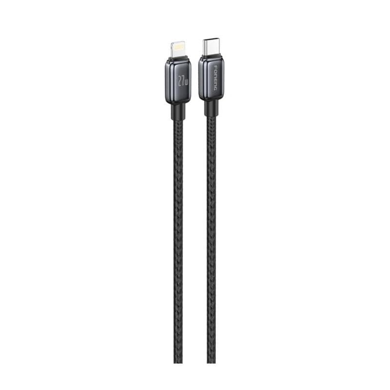 Καλώδιο Σύνδεσης USB 2.0 Foneng X119 Zinc Alloy Head Braided USB C σε Lightning PD 27W 1m Μαύρο