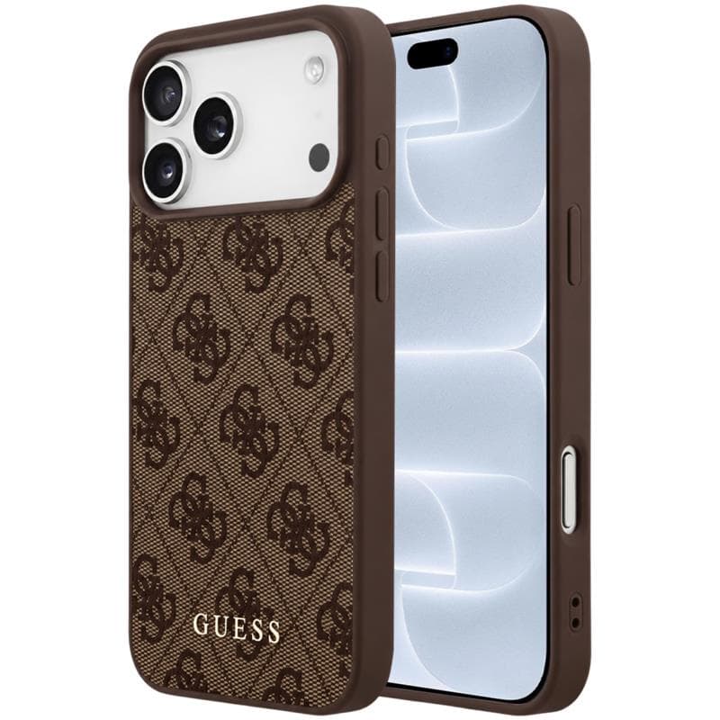 Θήκη TPU PC & Eco-Leather Guess Apple iPhone 18 Pro/ 17 Pro Hardcase Classic 4G Καφέ