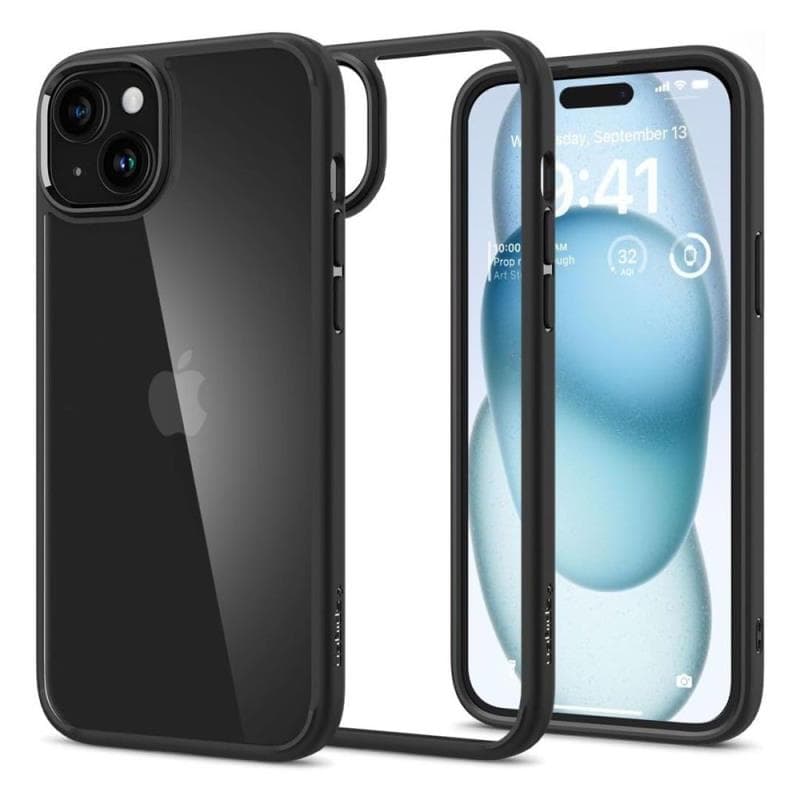 Θήκη TPU & PC Spigen Apple iPhone 15 Ultra Hybrid Διάφανο-Μαύρο