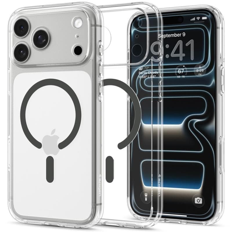 Θήκη TPU & PC Spigen Apple iPhone 18 Pro/ 17 Pro MagSafe Ultra Hybrid Διάφανο-Γκρι