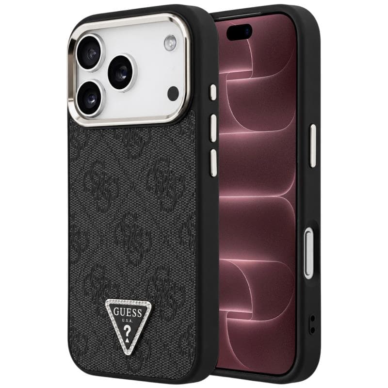 Θήκη PU & Eco-Leather Guess MagSafe Apple iPhone 18 Pro Max/ 17 Pro Max Hardcase Triangle Logo Μαύρο