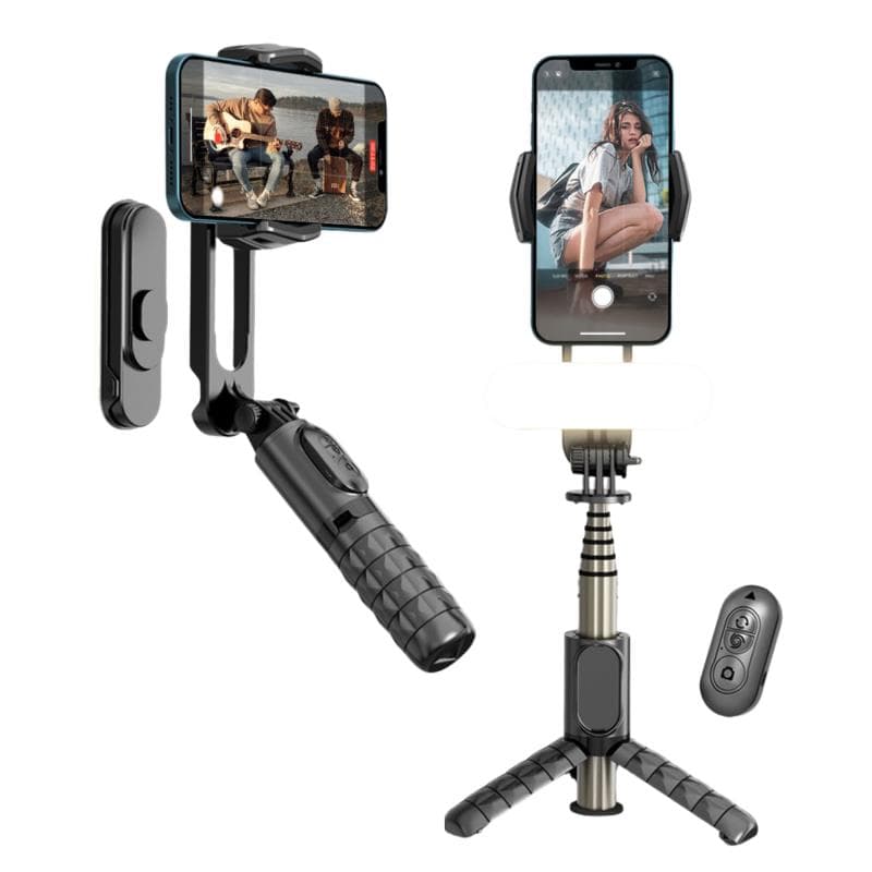 Gimbal & Τρίποδο Devia ES074 για Smartphones Πλάτους 37 έως 90mm Μαύρο