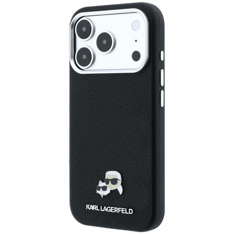 Θήκη PU Karl Lagerfeld Magsafe Apple iPhone 18 Pro Max/ 17 Pro Max Grained Leather Karl & Choupette Heads Μαύρο