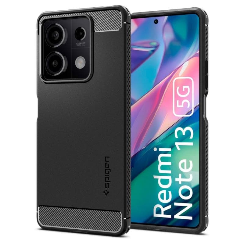 Θήκη Soft TPU Spigen Xiaomi Redmi Note 13 5G Rugged Armor Μαύρο