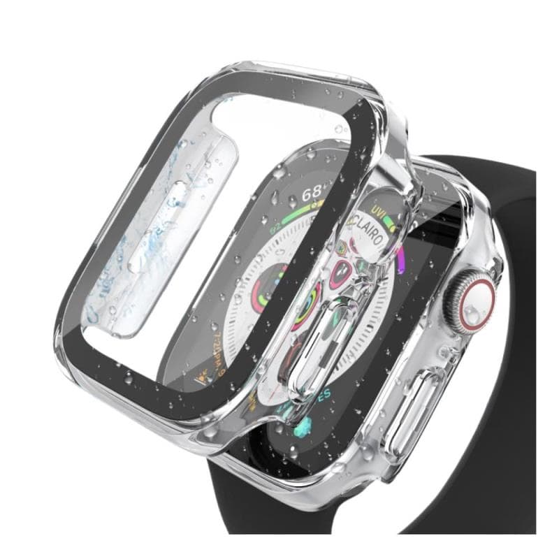 Θήκη PC με Tempered Glass Ahastyle WG56-2 Premium Apple Watch 7/ 8/ 9 45mm Ασημί (2 τεμ.)