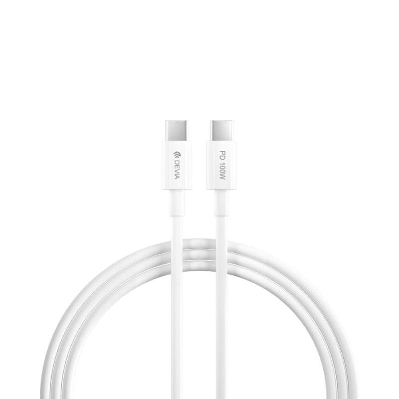 Καλώδιο Σύνδεσης USB 2.0 Devia EC317 USB C σε USB C PD 100W 1.5m Smart Λευκό