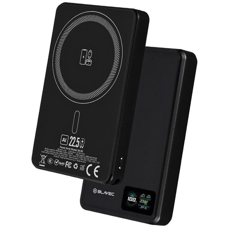 Φορτιστής Ανάγκης Blavec BJ-03 22.5W 10000mAh 3 σε 1 Magnetic Μαύρο