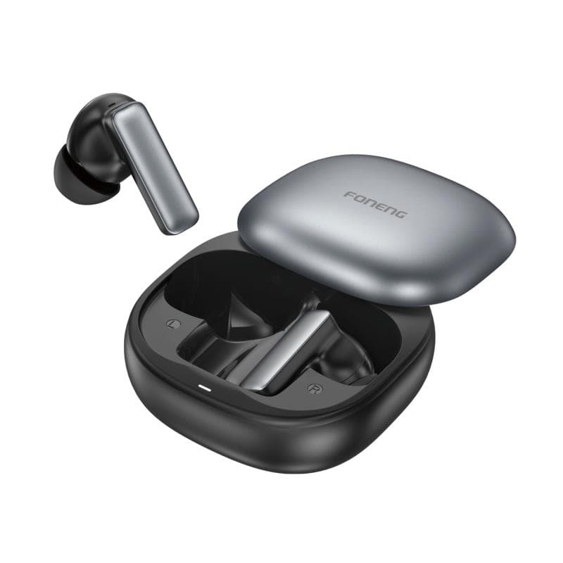 True Wireless Ακουστικά Bluetooth Foneng BL166 Sliding-Lid ANC+ENC Γκρι