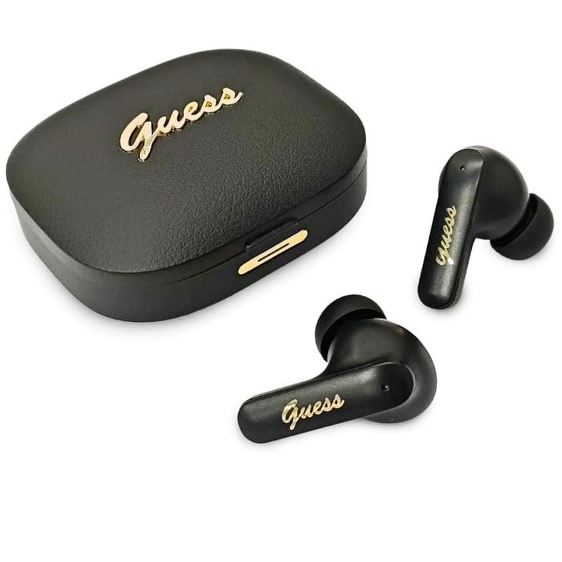 True Wireless Ακουστικά Bluetooth Guess Script Metal Logo 4G Μαύρο