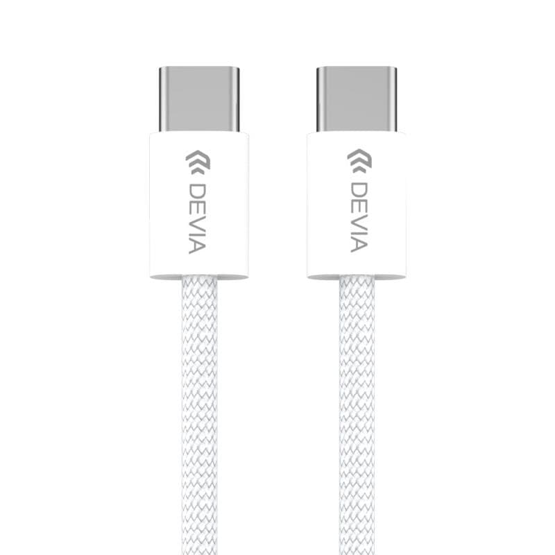 Καλώδιο Σύνδεσης USB 2.0 Devia EC325 Braided USB C σε USB C PD 60W 1m Smart Λευκό