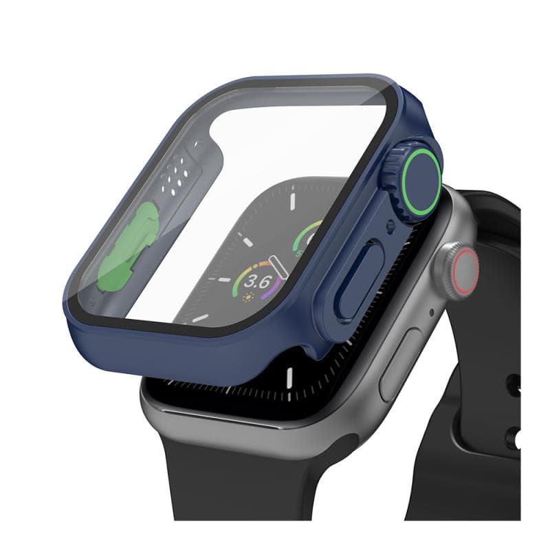 Θήκη PC με Tempered Glass Ahastyle WG115 Apple Watch 7/ 8/ 9 45mm Upgrade σε Ultra Μπλε