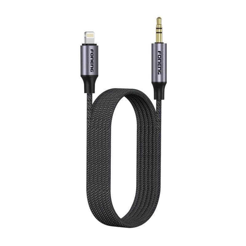 Καλώδιο Ήχου Foneng BM31 Metal Lightning σε 3.5mm 1m Μαύρο
