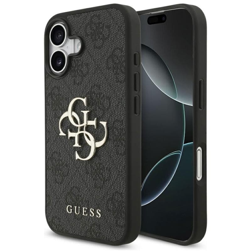 Θήκη PU Guess Apple iPhone 17 Hardcase Big Logo 4G Μαύρο
