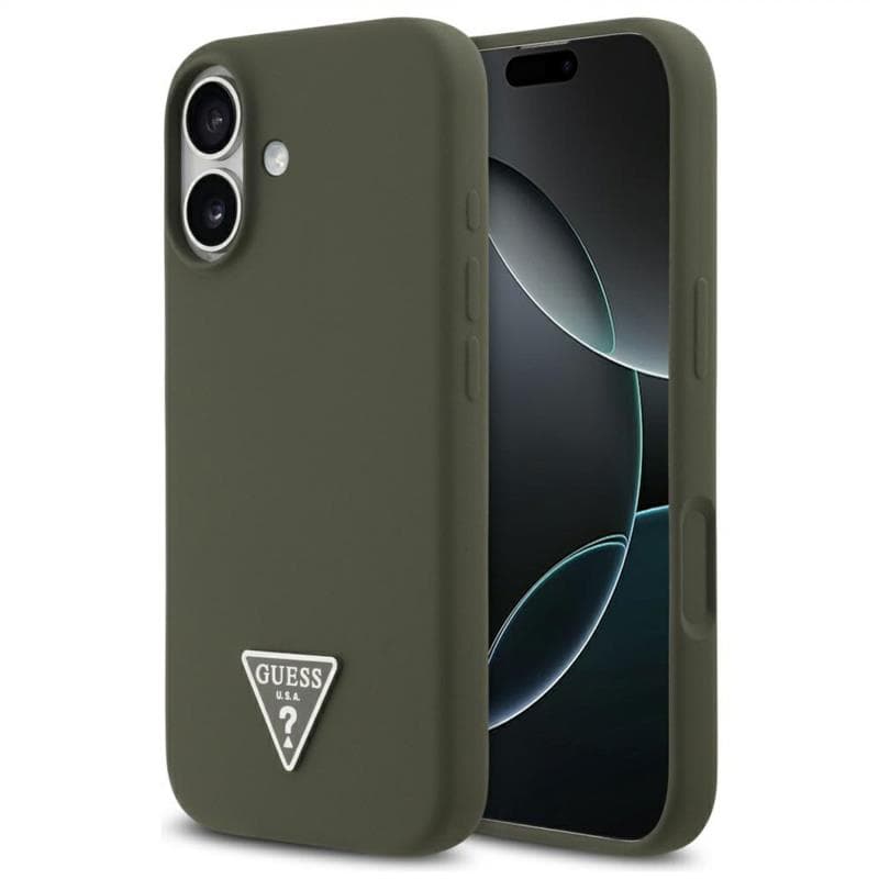 Θήκη Σιλικόνης Guess MagSafe Apple iPhone 17 Triangle Logo Χακί
