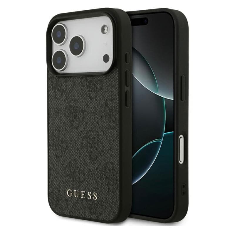 Θήκη PU Guess Apple iPhone 18 Pro/ 17 Pro Hardcase Classic Logo 4G Μαύρο