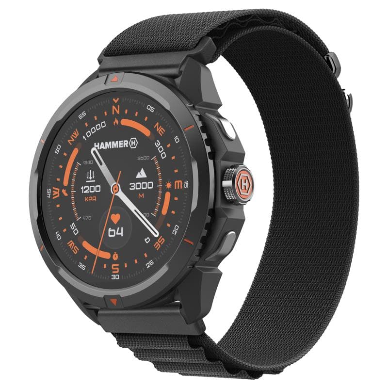 Smartwatch Hammer Watch 2 1.5" Μαύρο-Πορτοκαλί