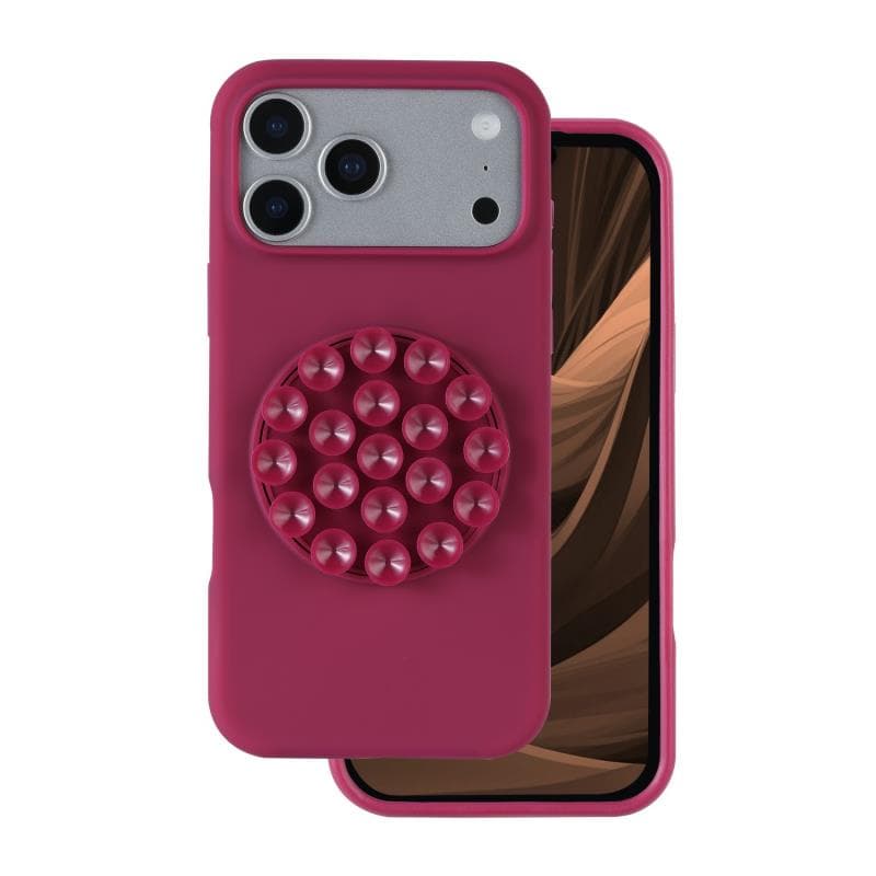 Θήκη Silicon & PC inos Apple iPhone 18 Pro/ 17 Pro με Suction Cup Μπορντώ