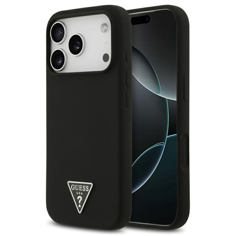 Θήκη Σιλικόνης Guess MagSafe Apple iPhone 18 Pro Max/ 17 Pro Max Triangle Logo Μαύρο