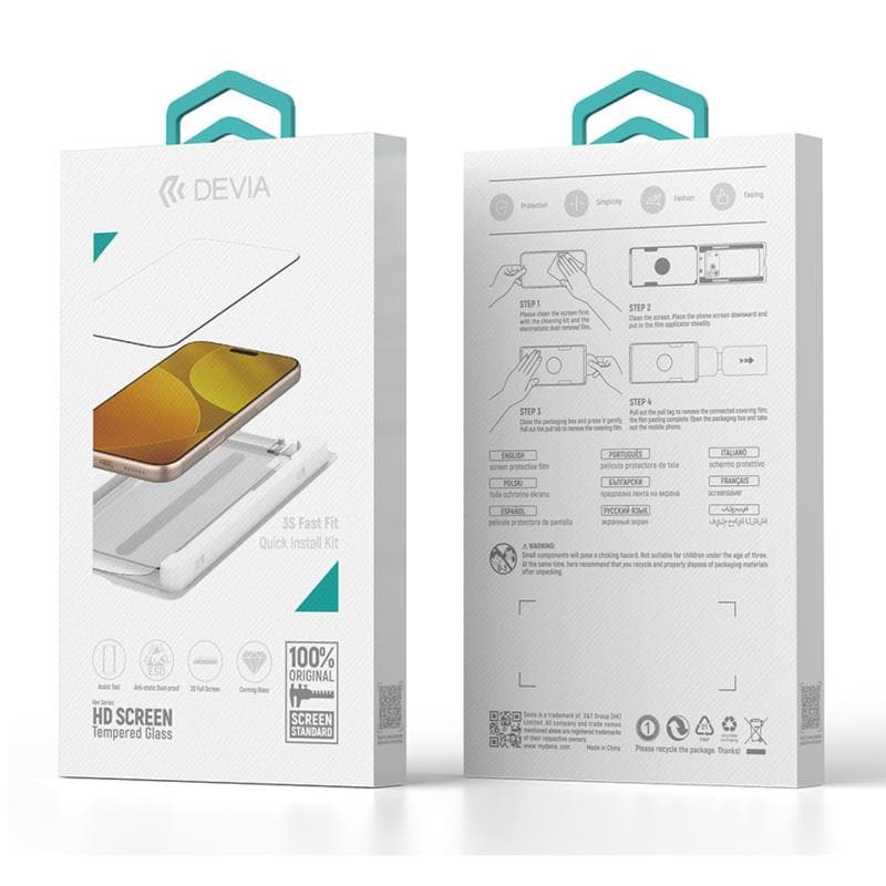 Tempered Glass Full Face HD Devia Apple iPhone 17 με Βοηθητικό Εργαλείο Van Μαύρο (1 τεμ.)