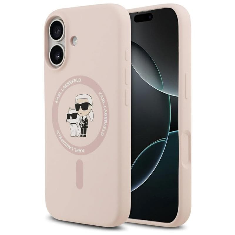 Θήκη Σιλικόνης Karl Lagerfeld Magsafe Apple iPhone 17 Ring Karl & Choupette Ροζ