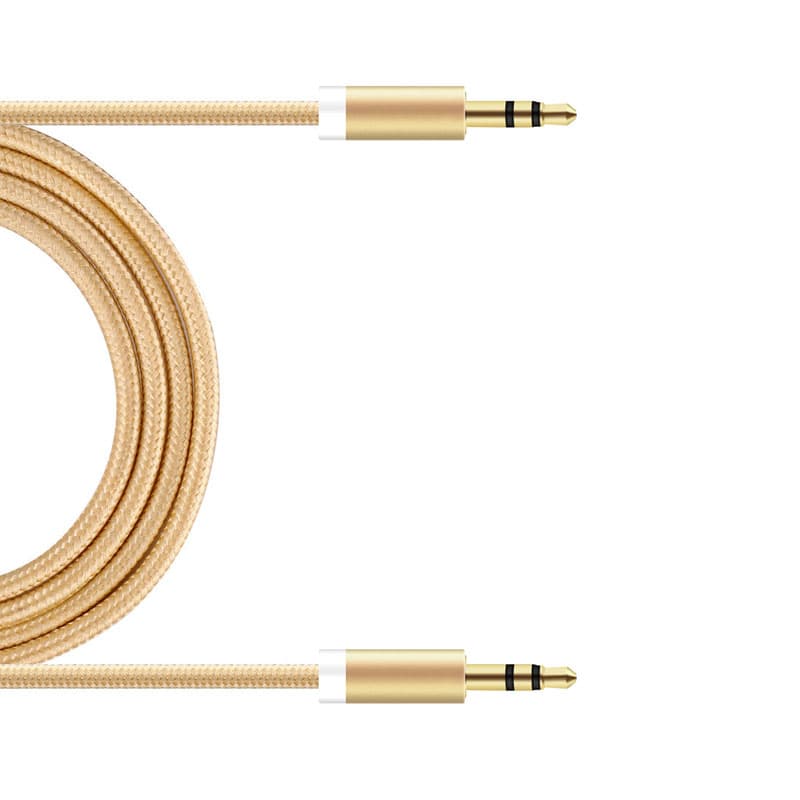 Καλώδιο Ήχου Braided inos 3.5mm/3.5mm 1m Χρυσό