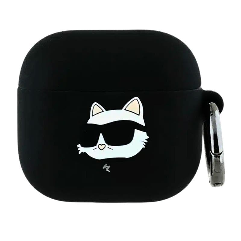 Θήκη Σιλικόνης Karl Lagerfeld Apple AirPods 5/ 4 Choupette Head 3D Μαύρο