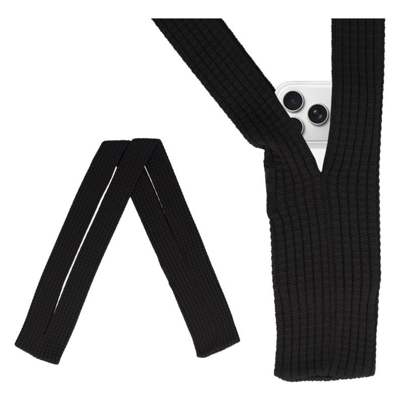Universal Τσαντάκι Crossbody 80cm για Smartphones έως 6,9" Μαύρο
