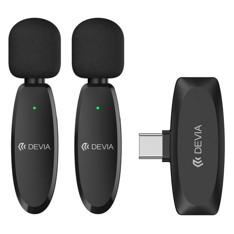 Ασύρματα Μικρόφωνα Devia Lite1 2 σε 1 USB C Μαύρο