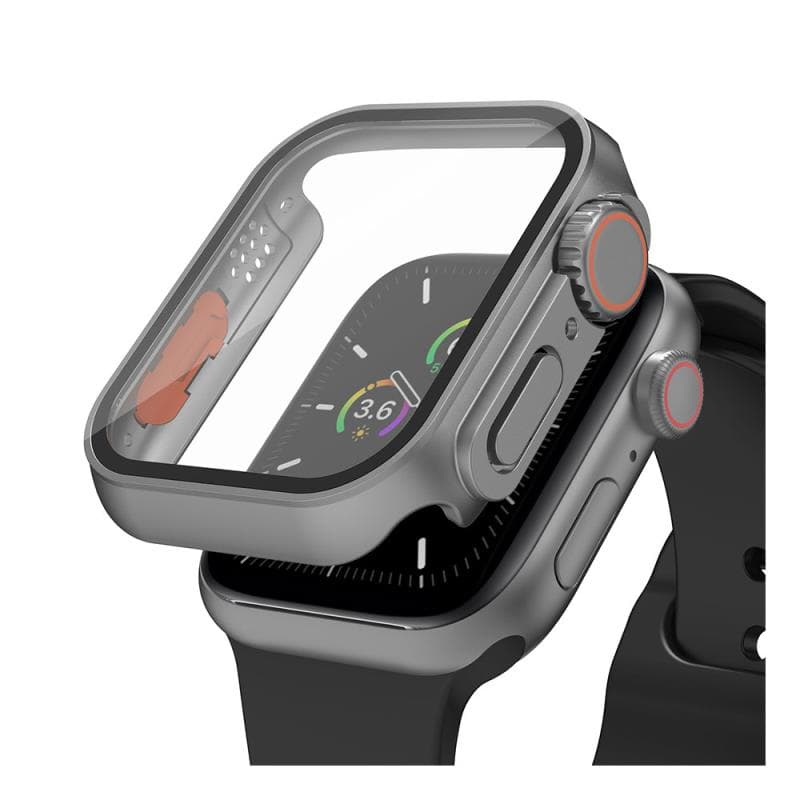 Θήκη PC με Tempered Glass Ahastyle WG115 Apple Watch 7/ 8/ 9 45mm Upgrade σε Ultra Γκρι