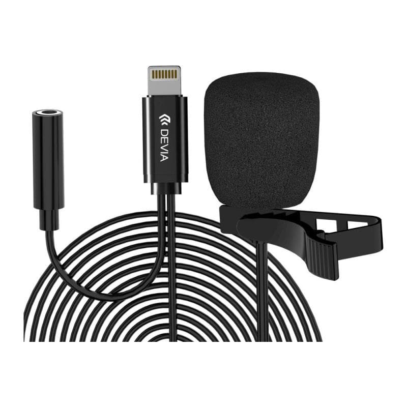 Ενσύρματο Μικρόφωνο Devia EM605 Lightning 1.5m Smart Μαύρο