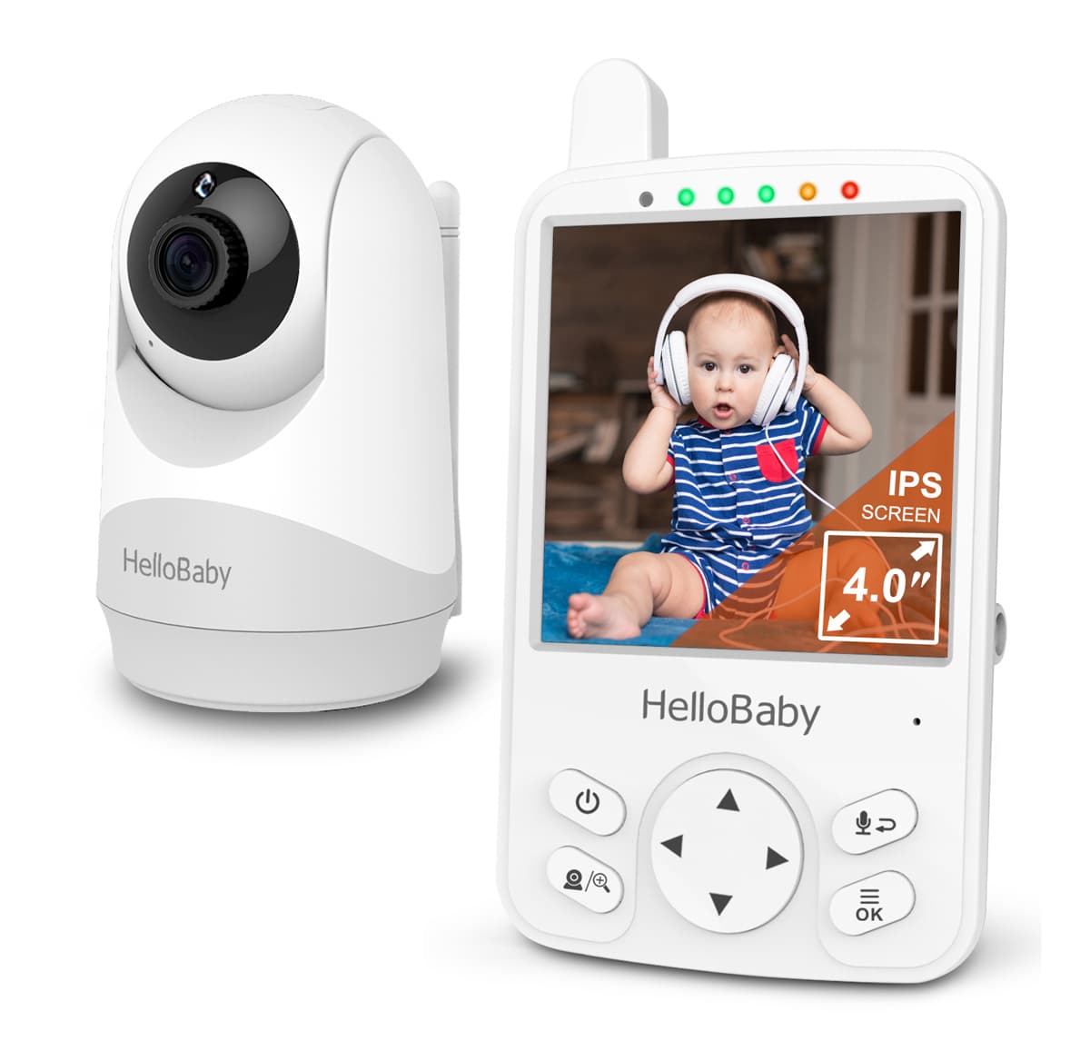 HELLOBABY ενδοεπικοινωνία μωρού HB6241 με κάμερα & οθόνη 4", 720p, PTZ