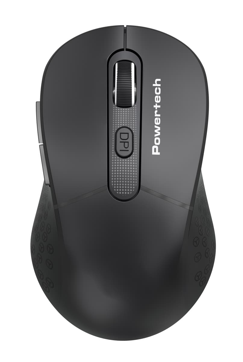POWERTECH ασύρματο ποντίκι PT-1466, USB δέκτης, έως 1600DPI, μαύρο