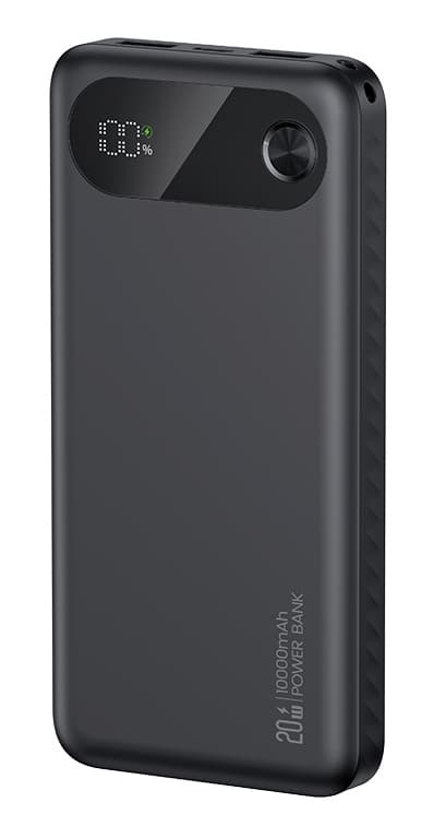 USAMS power bank CD249 με οθόνη, 3x θύρες εξόδου, 10000mAh, PD20W, μαύρο