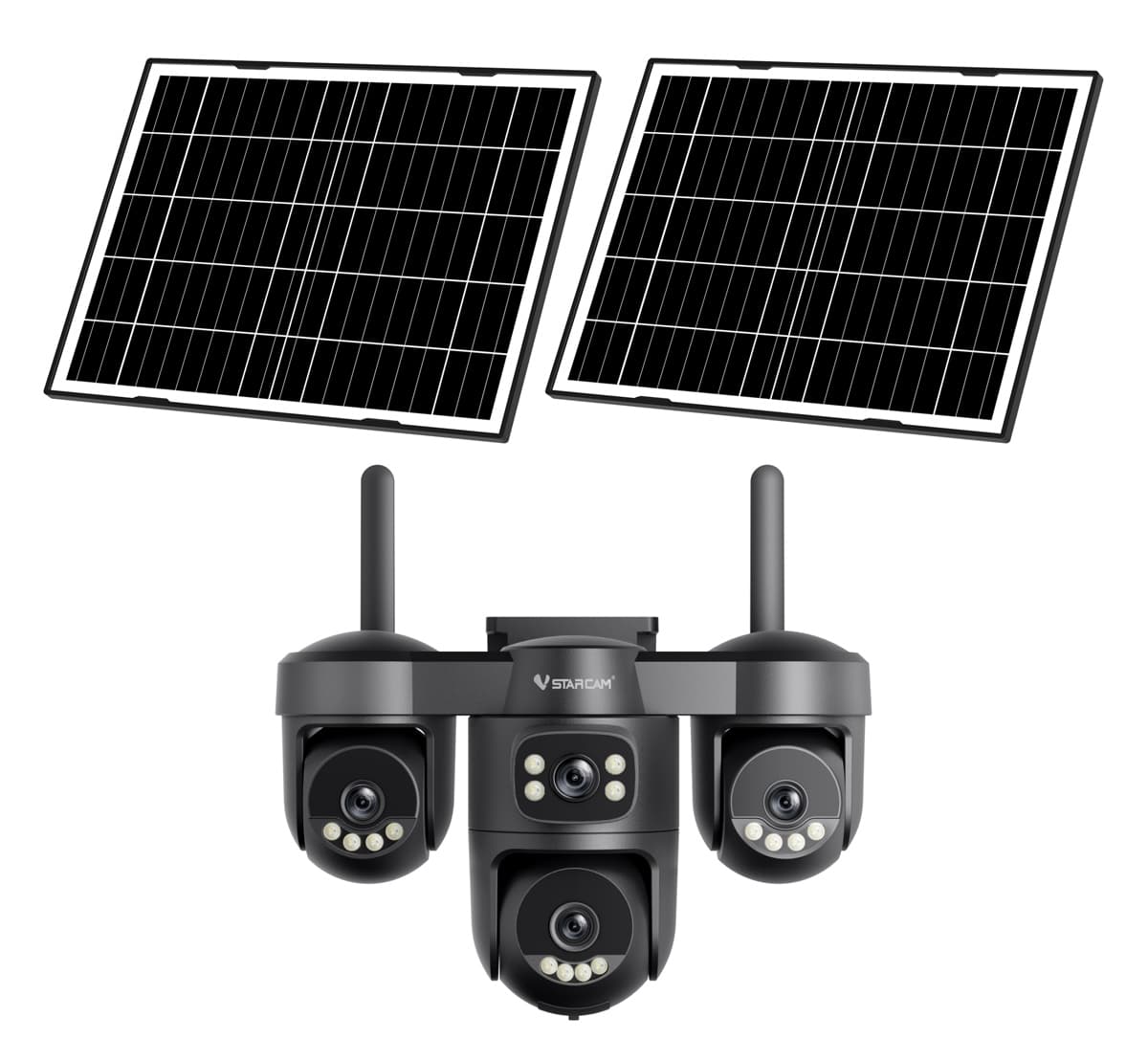 VSTARCAM smart ηλιακή κάμερα AG623FR, four-lens, 3MP, 4G, SD, PTZ, IP66, μαύρη
