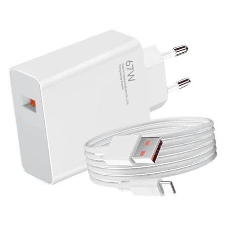Xiaomi Φορτιστής με Θύρα USB-A και Καλώδιο USB-C 67W Λευκός (HyperCharge Combo BHR9465EU)- EU
