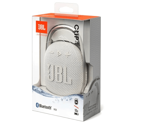 JBL Clip 4 Wireless Bluetooth Speaker White- EU