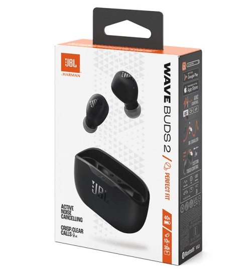 JBL Wave Buds 2 In-Ear Headphones ANC Black- EU