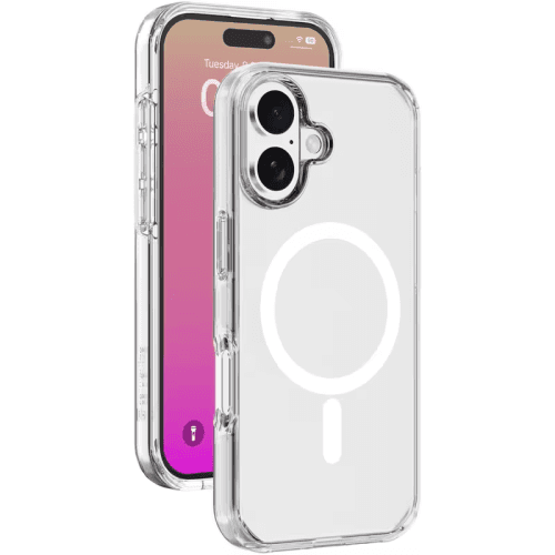 ObaStyle Clear White  Silver Case with MagSafe for iPHONE 17