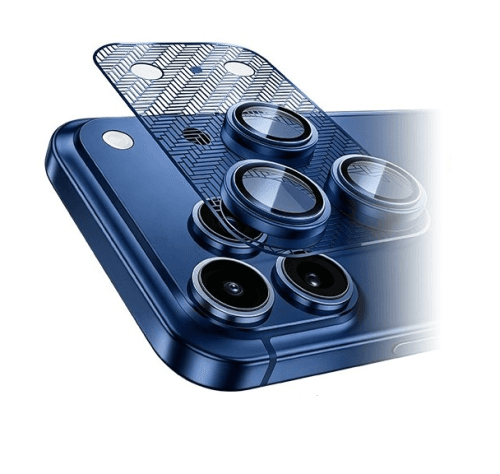 MLK+ Blue Camera Protector Tempered Glass with Frame for iPhone 17 Pro Max