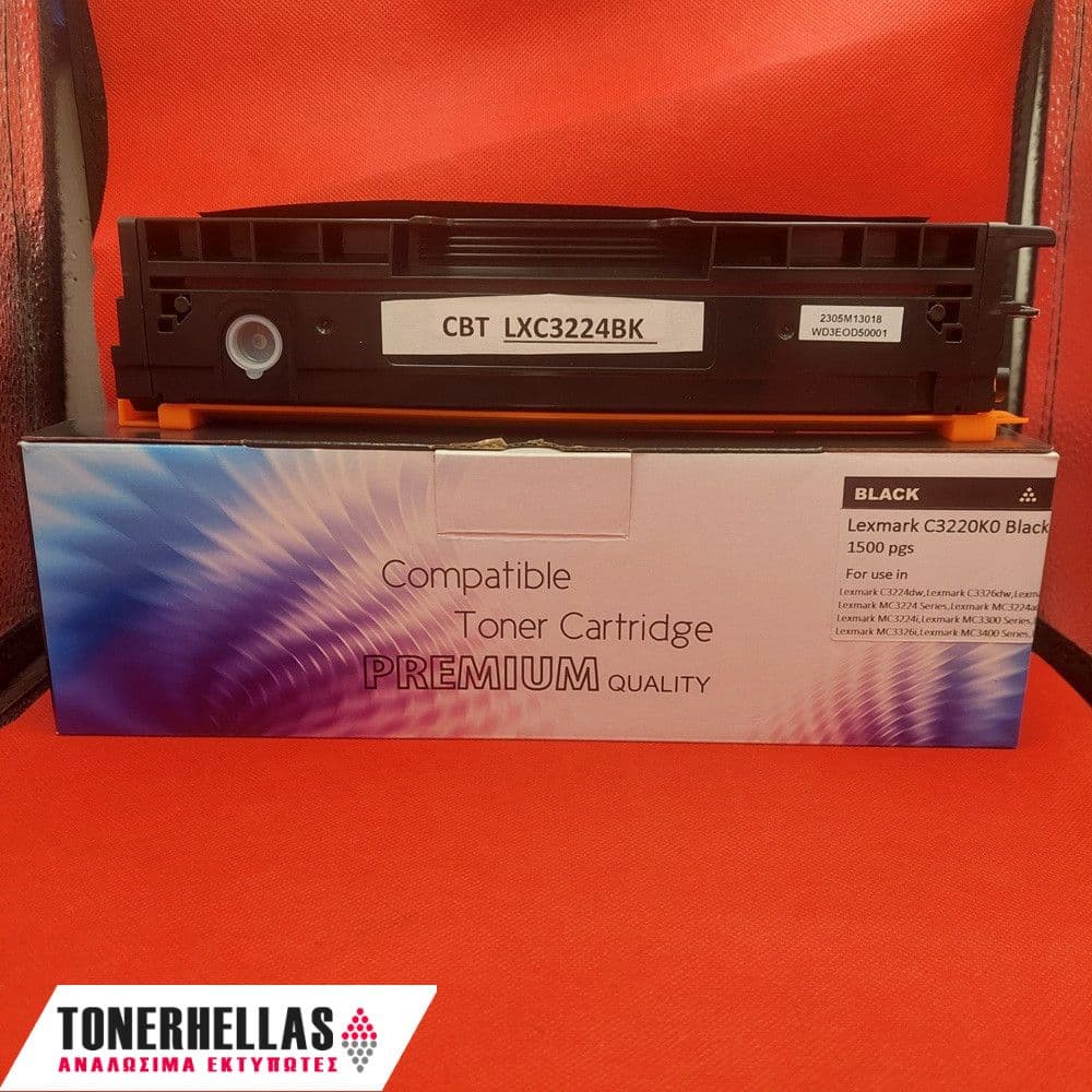 Συμβατό τόνερ Lexmark C3220K0 Black C3224 1.500 σελ