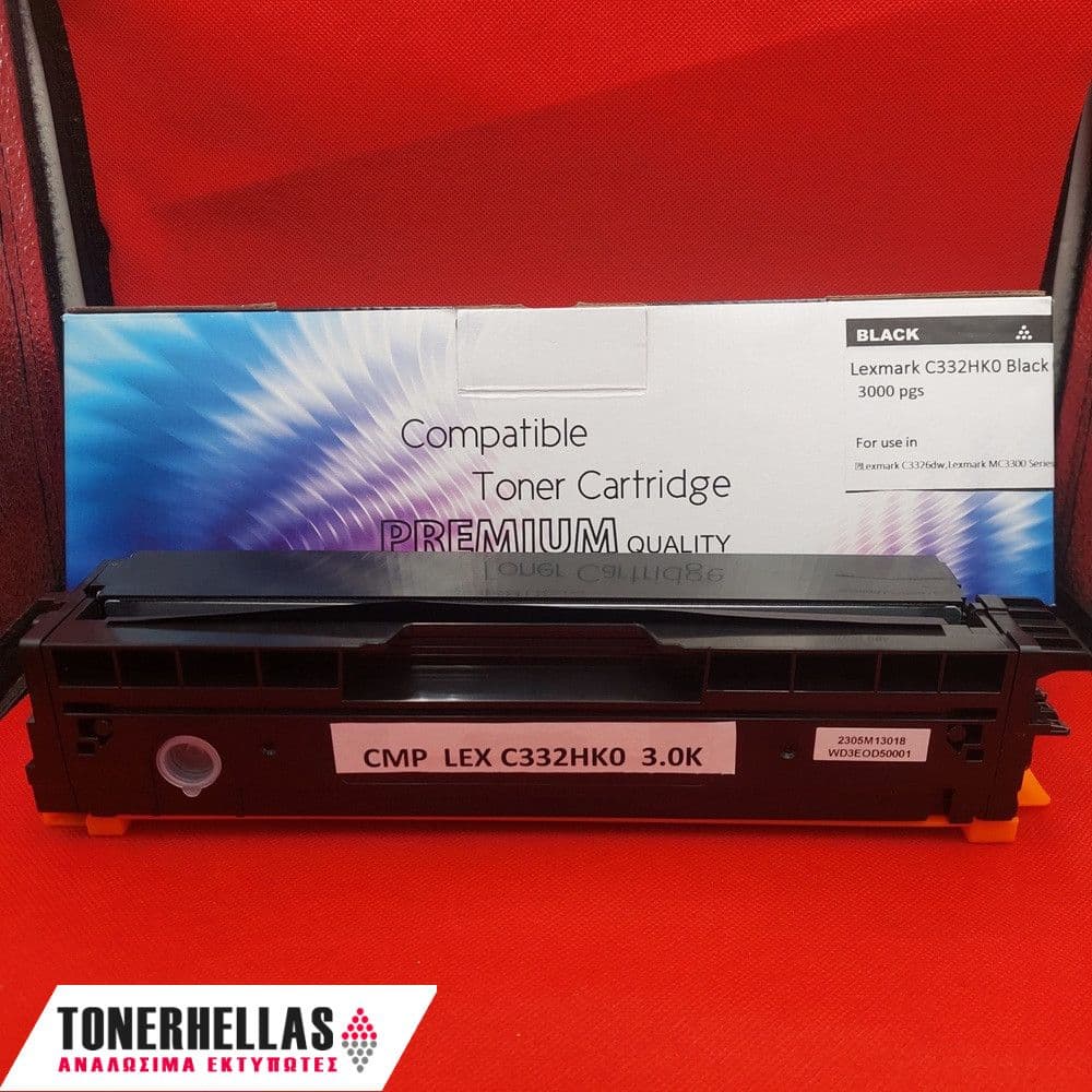 Συμβατό τόνερ Lexmark C332HK0 Black C3326 3.000 σελ