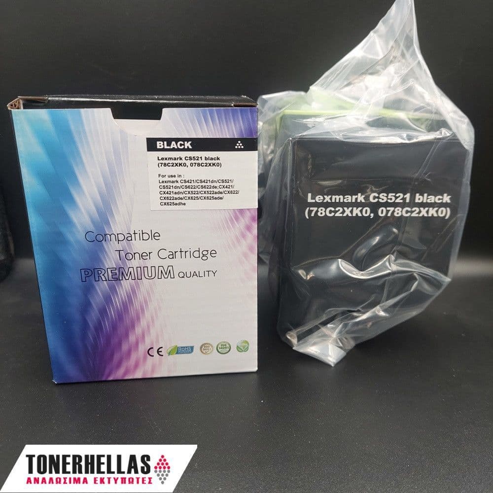 Συμβατό τόνερ Lexmark 78C2XK0 Black CS521 8.500 σελ
