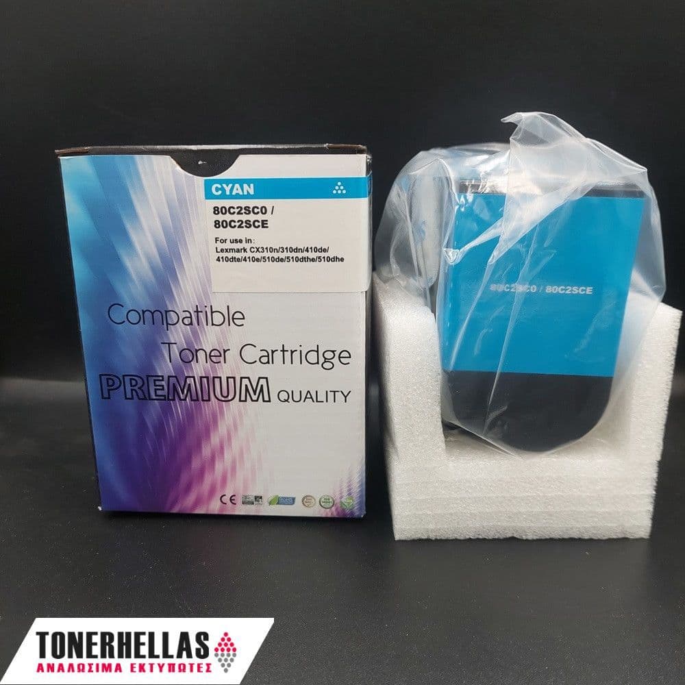 Συμβατό τόνερ Lexmark 80C2SC0 Cyan CX310 2.000 σελ