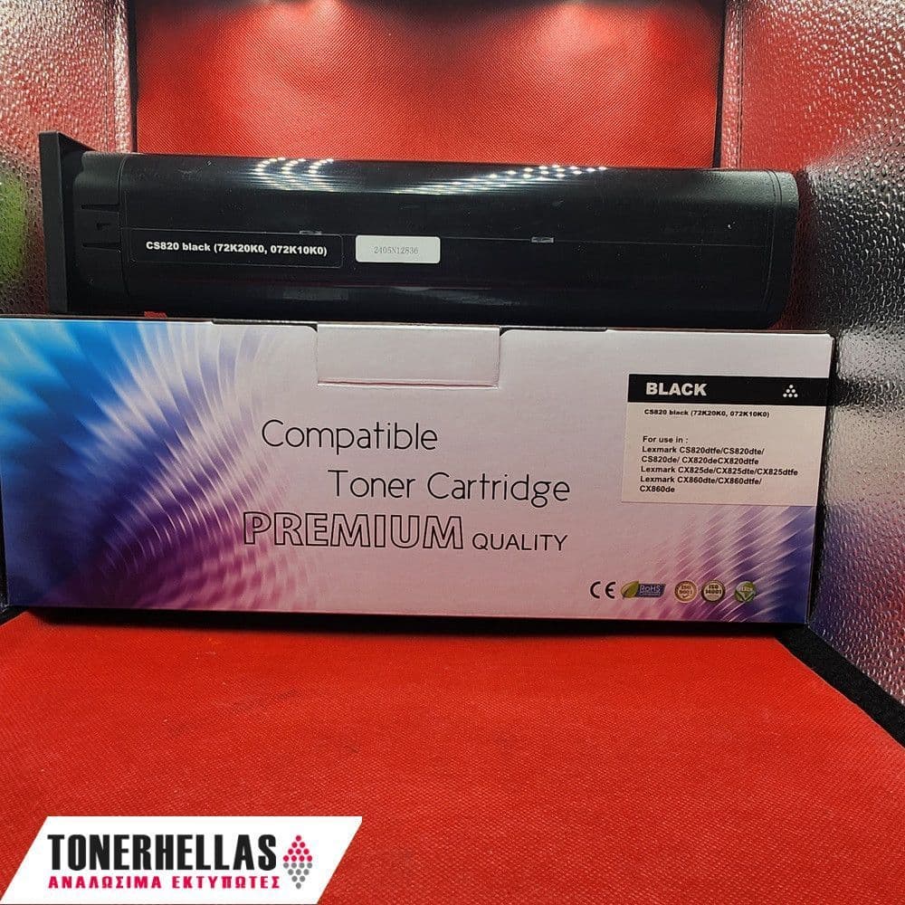 Συμβατό τόνερ Lexmark 72K20K0 Black CS820 8.000 σελ