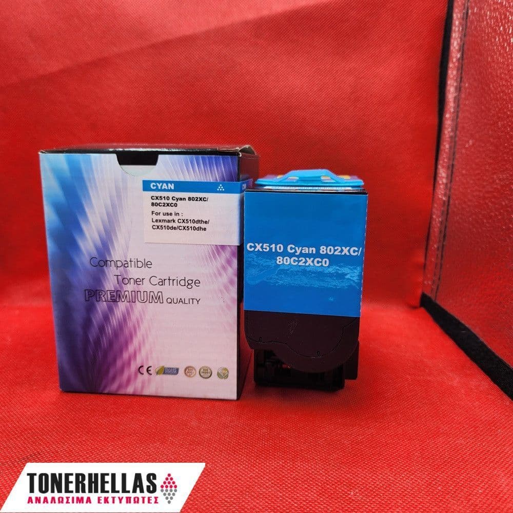 Συμβατό τόνερ Lexmark 80C2XC0 Cyan CX510 4.000 σελ