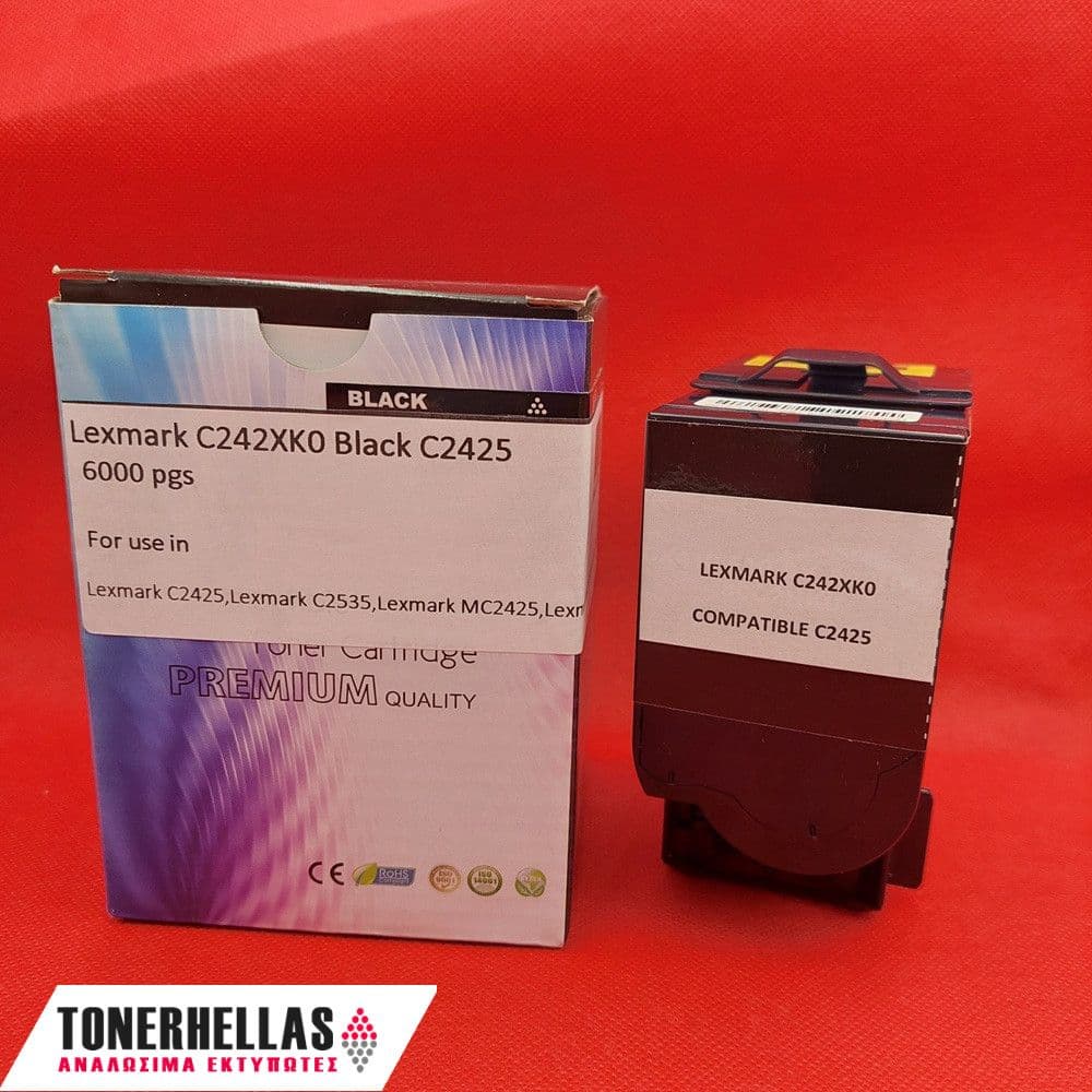 Συμβατό τόνερ Lexmark C242XK0 Black C2425 6.000 σελ