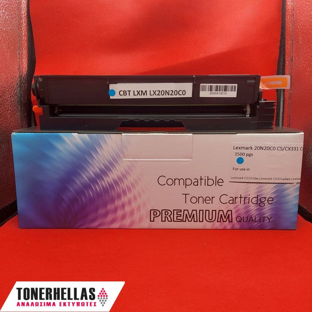 Συμβατό τόνερ Lexmark 20N20C0 CS/CX331 Cyan 1.500 σελ