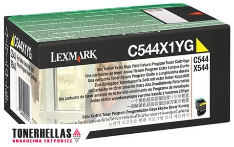 Γνήσιο τόνερ Lexmark C544X1Y Yellow High Yield 4K Pgs